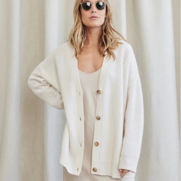 Jenni KaneCashmere Cocoon Cardigan (Ivory)